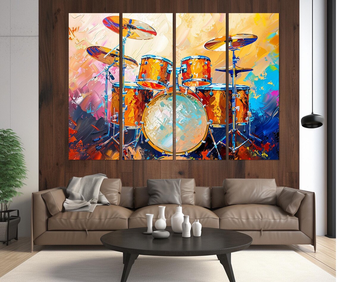 Drums Watercolor Wall Art Print, Drummer Gift - Image 3