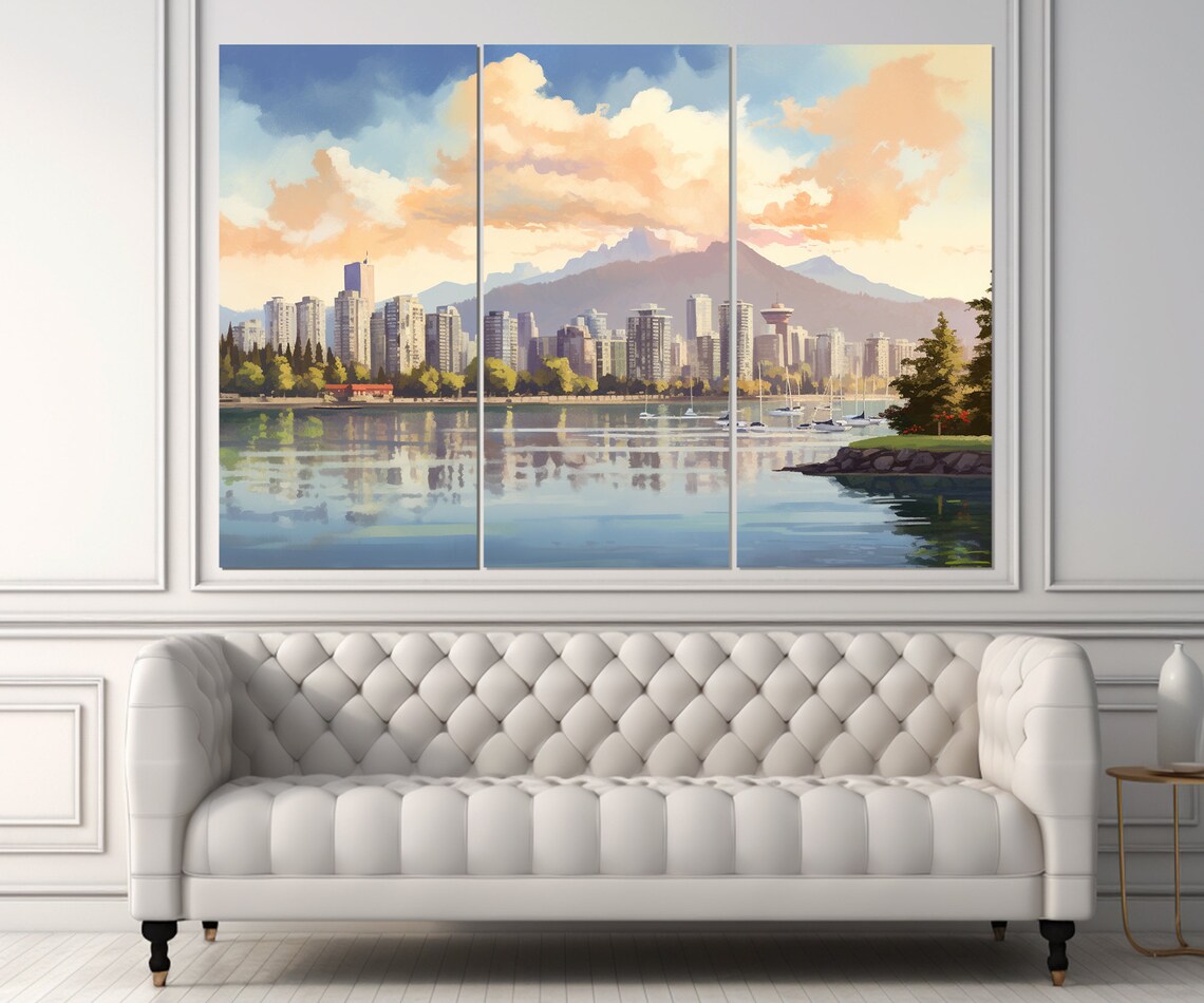 Vancouver Skyline Abstract Art Print, Travel Poster - Image 4