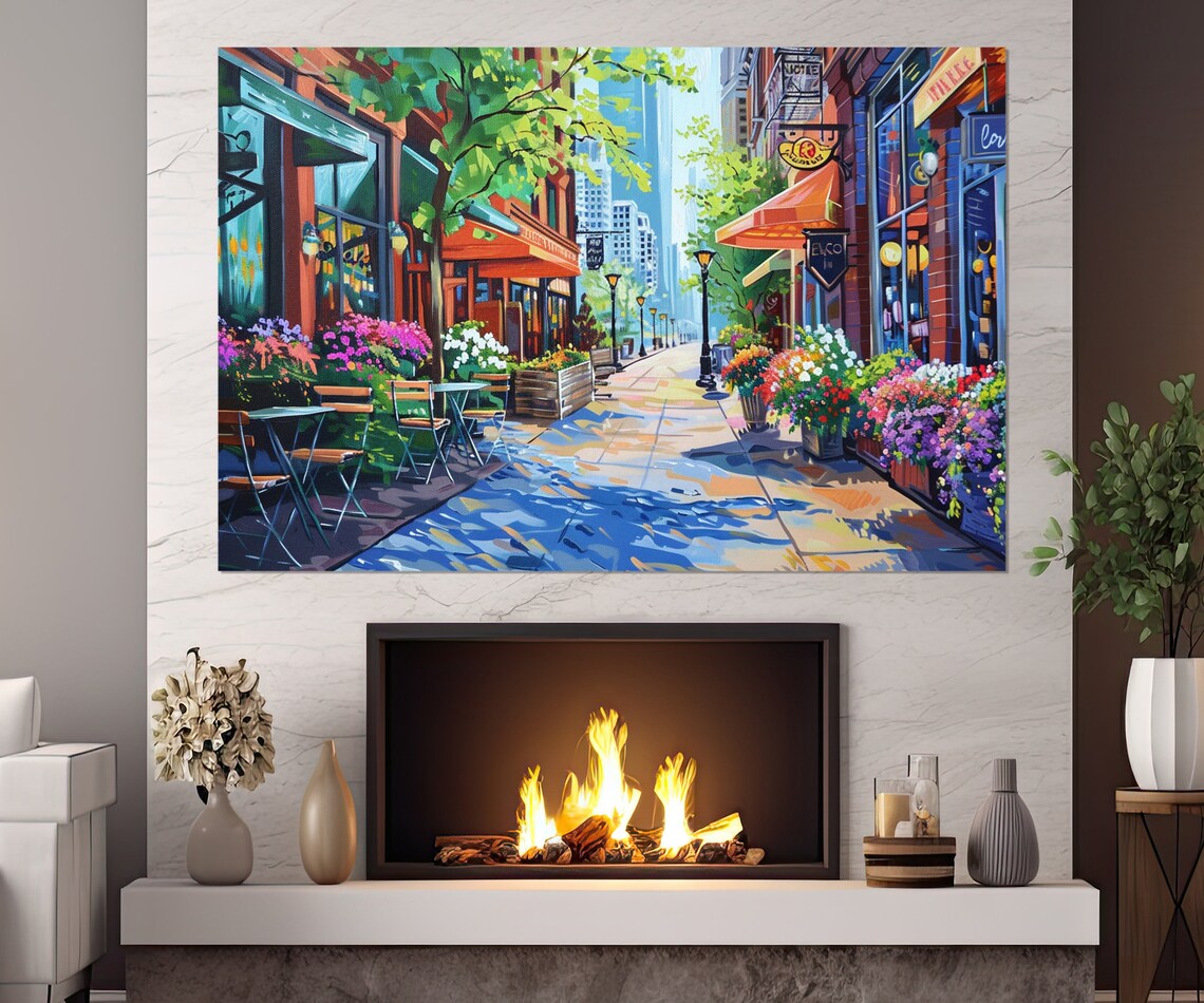 Scenic Chicago Downtown Abstract Streets Art Print - Image 2