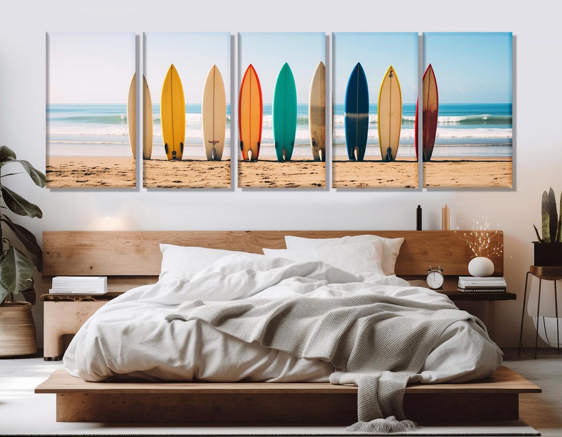Minimalist Surfing Wall Art Surfboards Print Surfer Gift Surfing Wall Decor Surfing Poster Surfing Print Framed Ready To Hang - Image 2