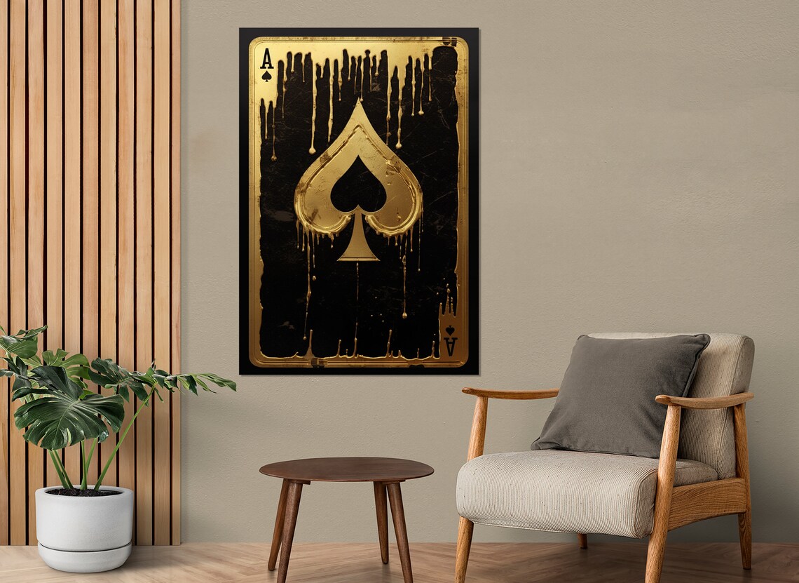 Ace Of Spades Poker Art Print, Card Player Gift - Image 3