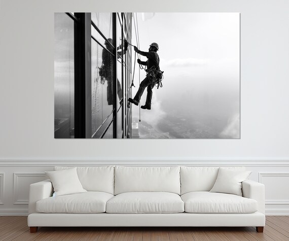 Window Washer Print Cleaning Wall Art Cleaning Company Wall Decor Window Washer Gift Framed And Ready To Hang