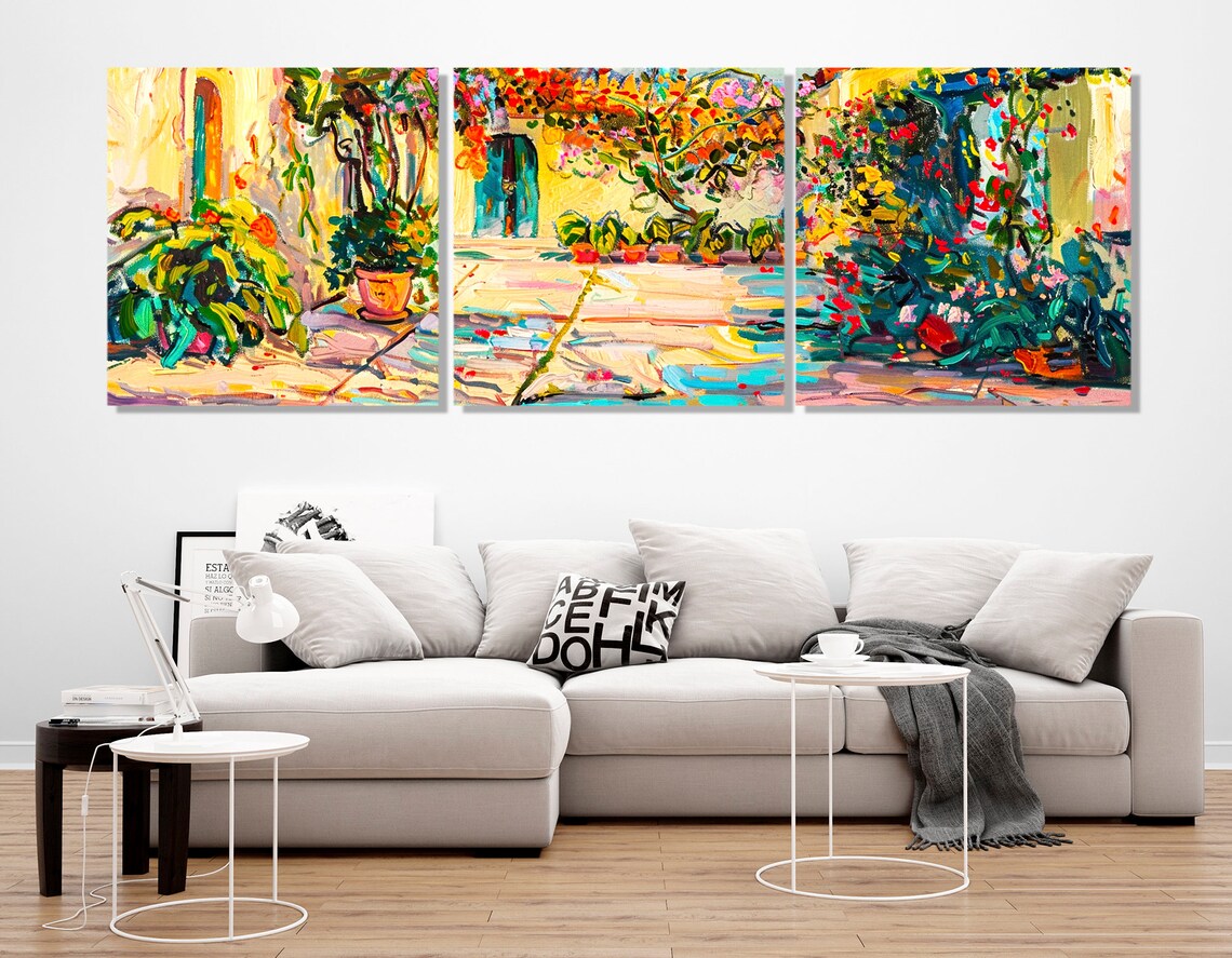 Italian Village Painting Art Print, Colorful Italy Street - Image 3