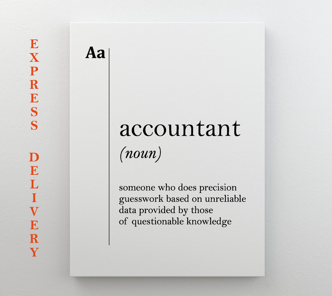 Funny Accountant Definition Poster Dictionary Style Humor Office Gift