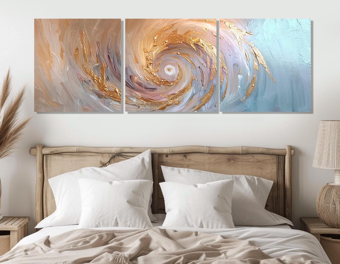 Gold Spiral Vortex Luxury Abstract Infinity Panoramic Wall Art - Image 4