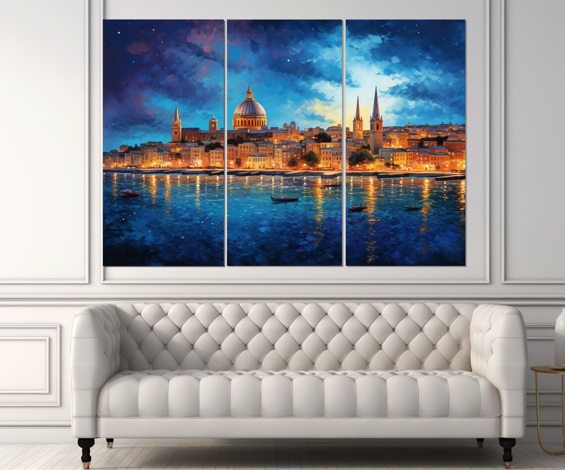 Valletta Skyline Abstract Malta Travel Poster Art - Image 4