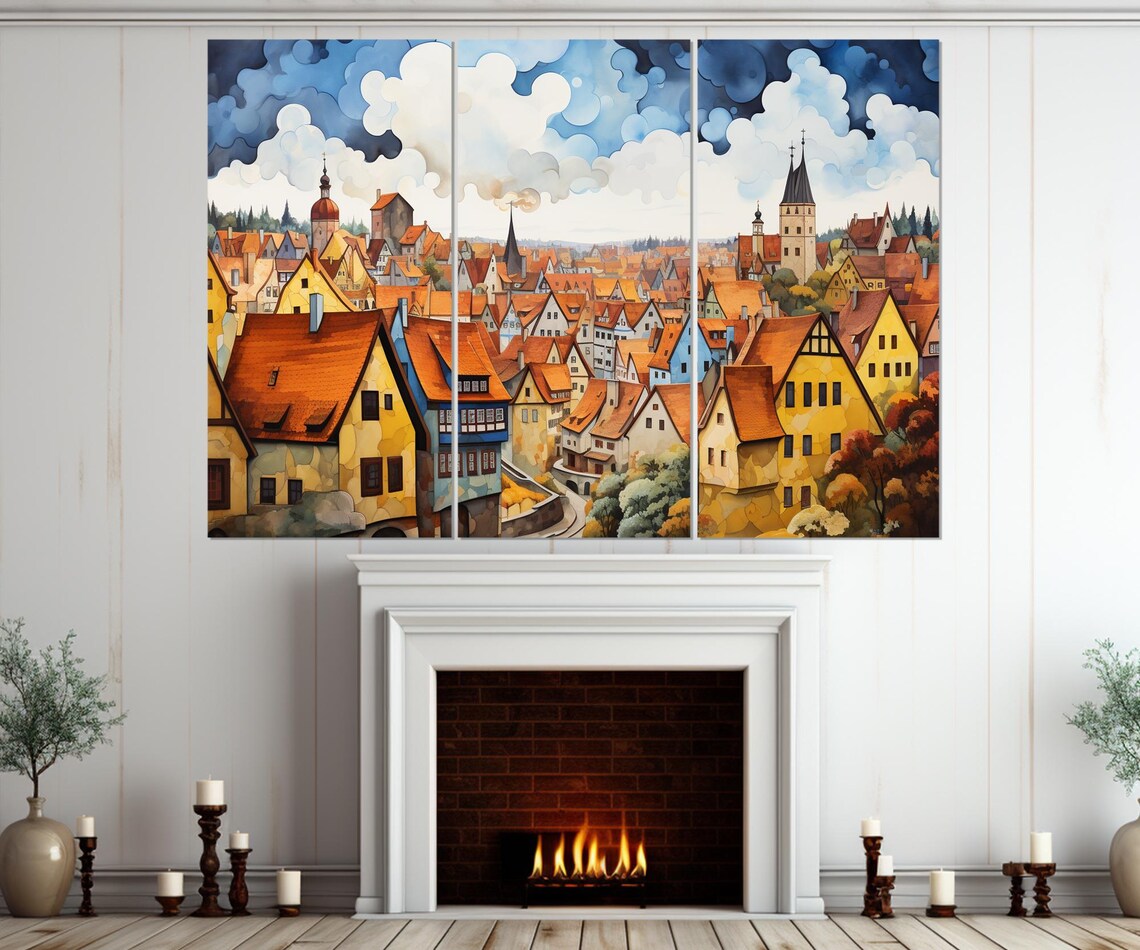 Rothenburg Abstract Wall Art Print, German Poster - Image 4