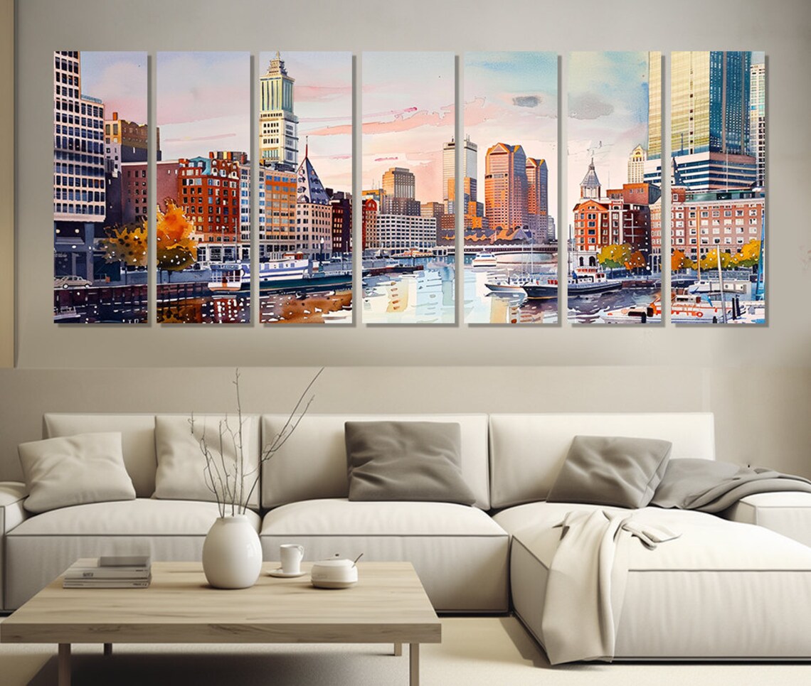Boston Downtown Skyline Panoramic Wall Art Print - Image 4