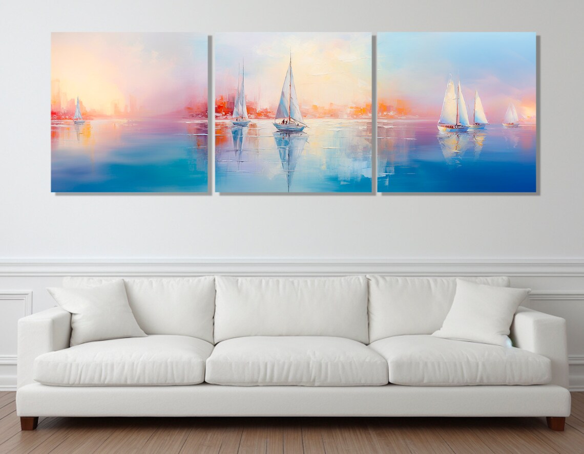Abstract Sailboats Colorful Sailing Art Print - Image 4