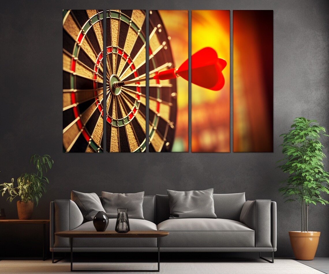 Red Dart Bullseye Close Up Fiery Background Sports Wall Art Poster - Image 3