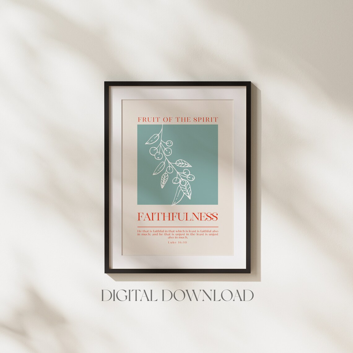 Fruit of the Spirit Faithfulness Luke 16:10 Botanical Art Print - Image 6