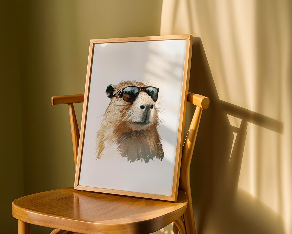 Capybara Wearing Glasses, Home Office Decor - Image 5