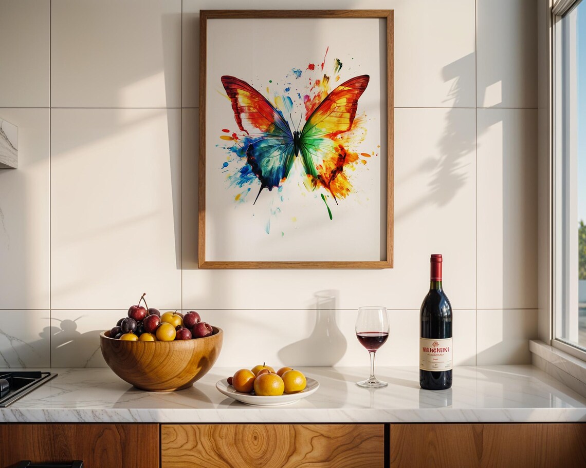Butterfly Art Print, Modern Kitchen Decor - Image 2