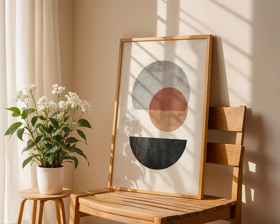 Shapes Abstract Wall Art, Home Kitchen Office Decor - Image 4