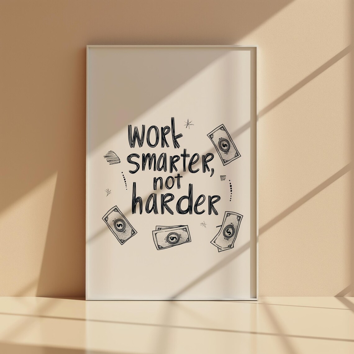 Work Smarter Not Harder Quote, Motivational Decor