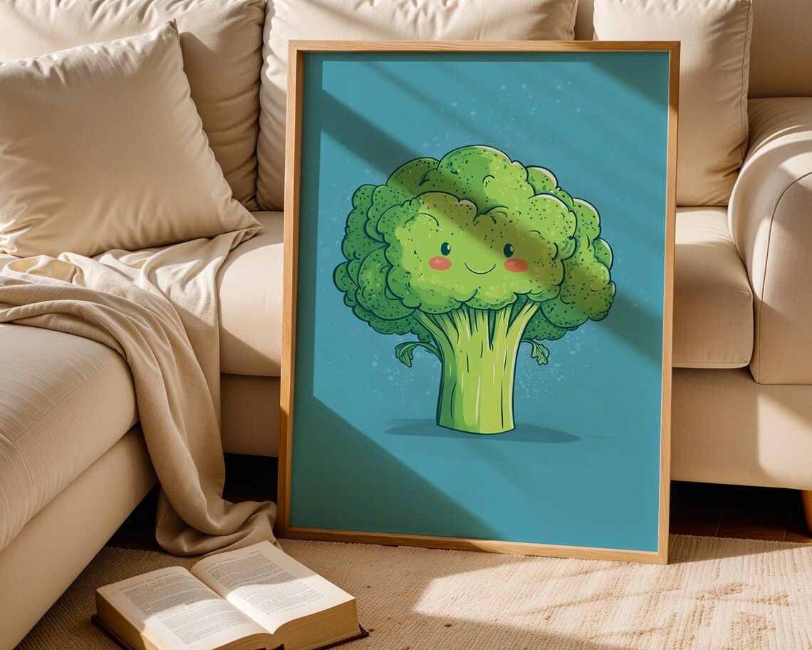 Cute Broccoli Poster Wall Art For Home Kitchen Decor Fun Vegetable Art For Kids Rooms - Image 6