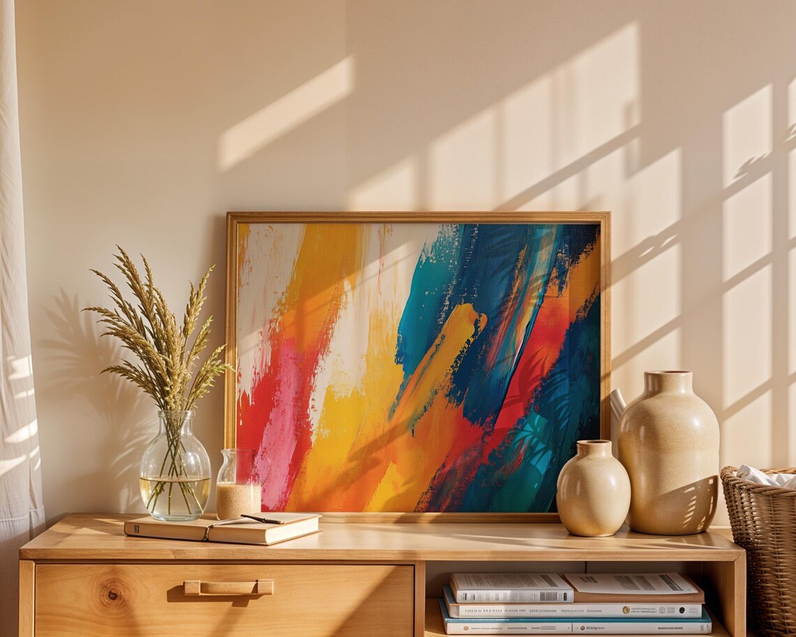 Colorful Painted Modern Art, Home Office Decor - Image 4
