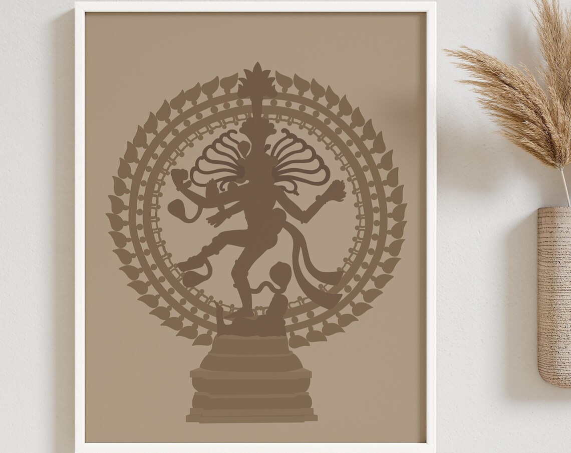 Dancing Shiva Nataraj Art Print, Religious Decor
