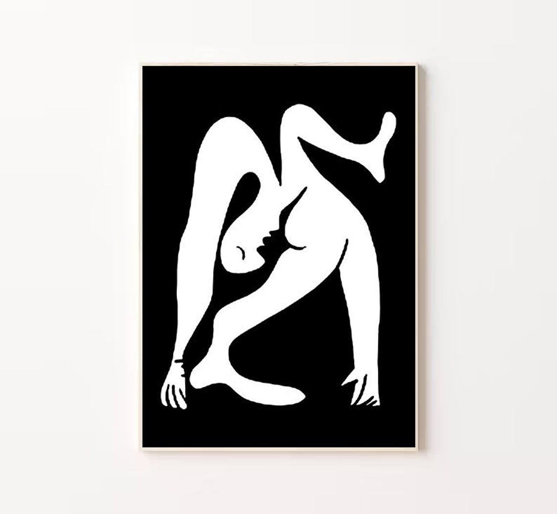 Pablo Picasso Black and White Kiss Embracing Minimalist Poster
