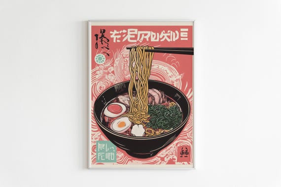 Ramen Poster Ramen Print Asian Food Poster Yes Chef Poster Dim Sum Poster Dumplings Poster Bar Cart Poster Yes Chef Print