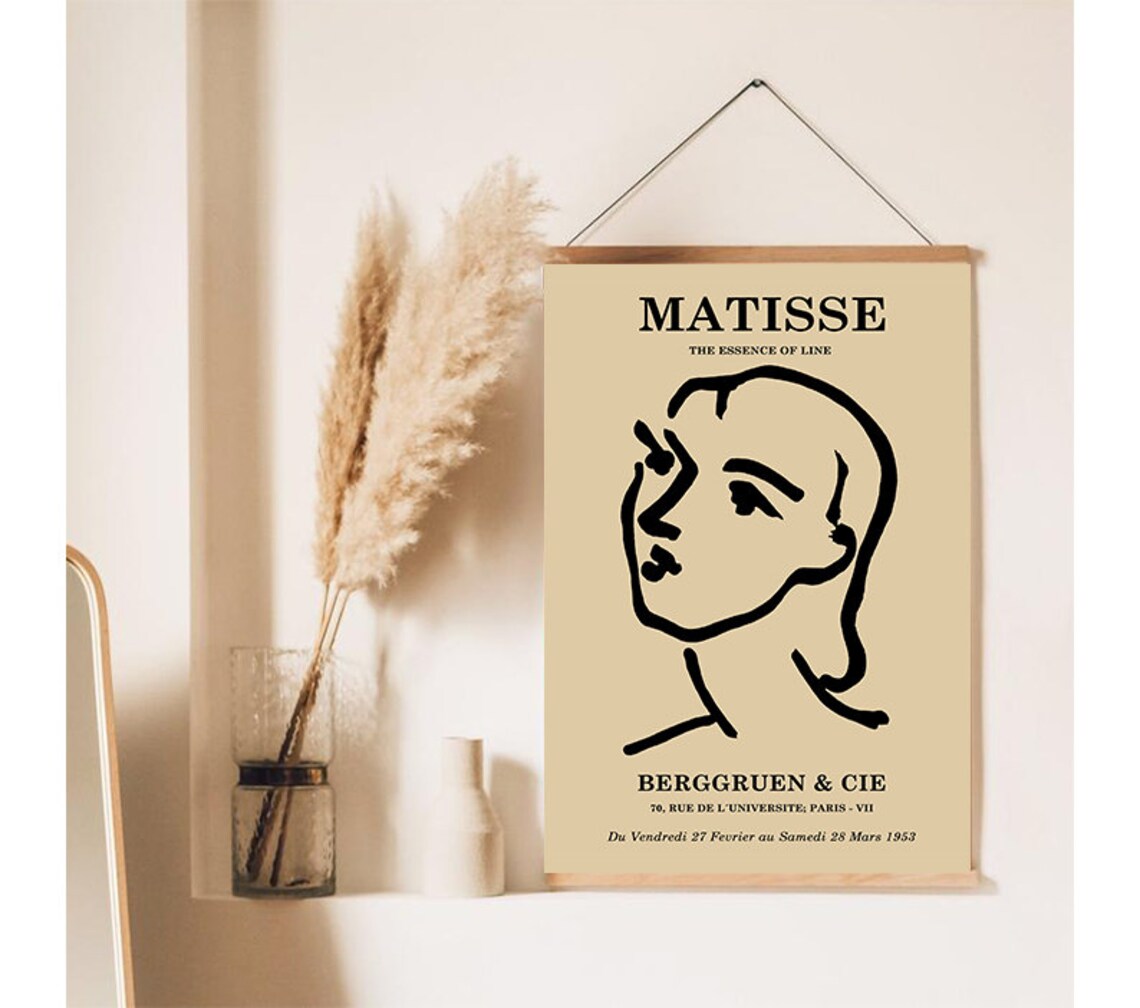 Henri Matisse Line Art Woman Portrait 1953 Paris Exhibition Poster - Image 3