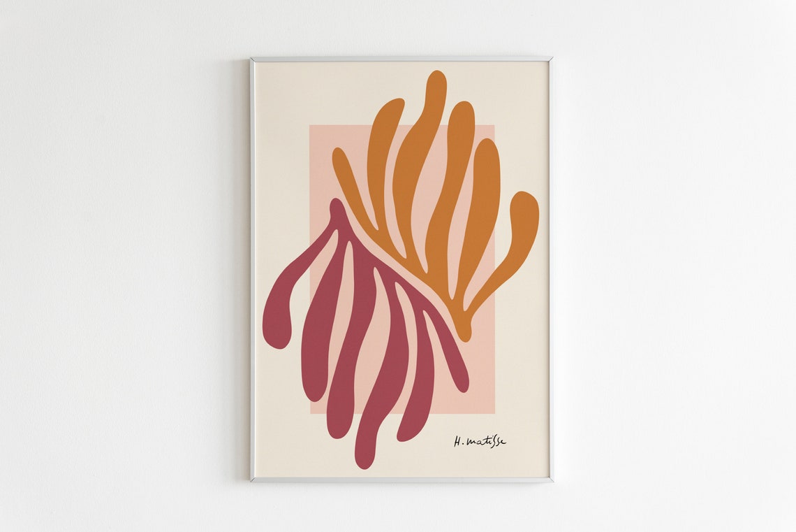 Henri Matisse Coral Leaf Cut Out Organic Art Exhibition Poster - Image 2