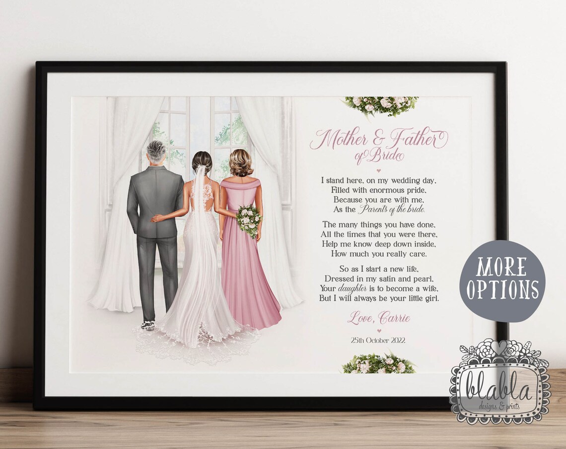 Parents of the Groom Wedding Day Thank You Poem Keepsake Print - Image 2