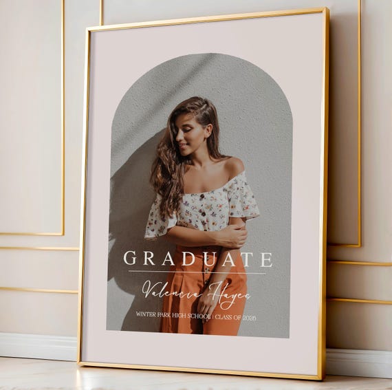 Graduation Portrait Print Personalized Graduation Print Graduation Party Modern Graduation Gift Editable Template Photography