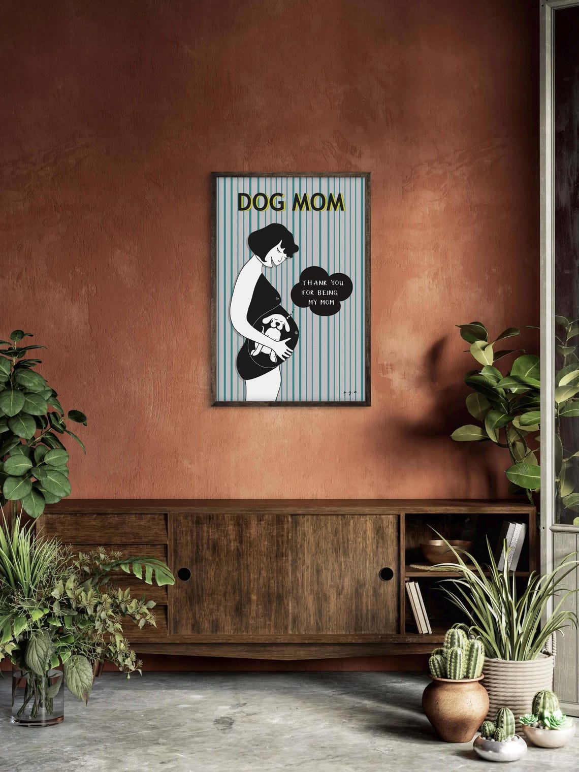 Dog Mom Wall Art, Dog Loving Mother Message - Image 2