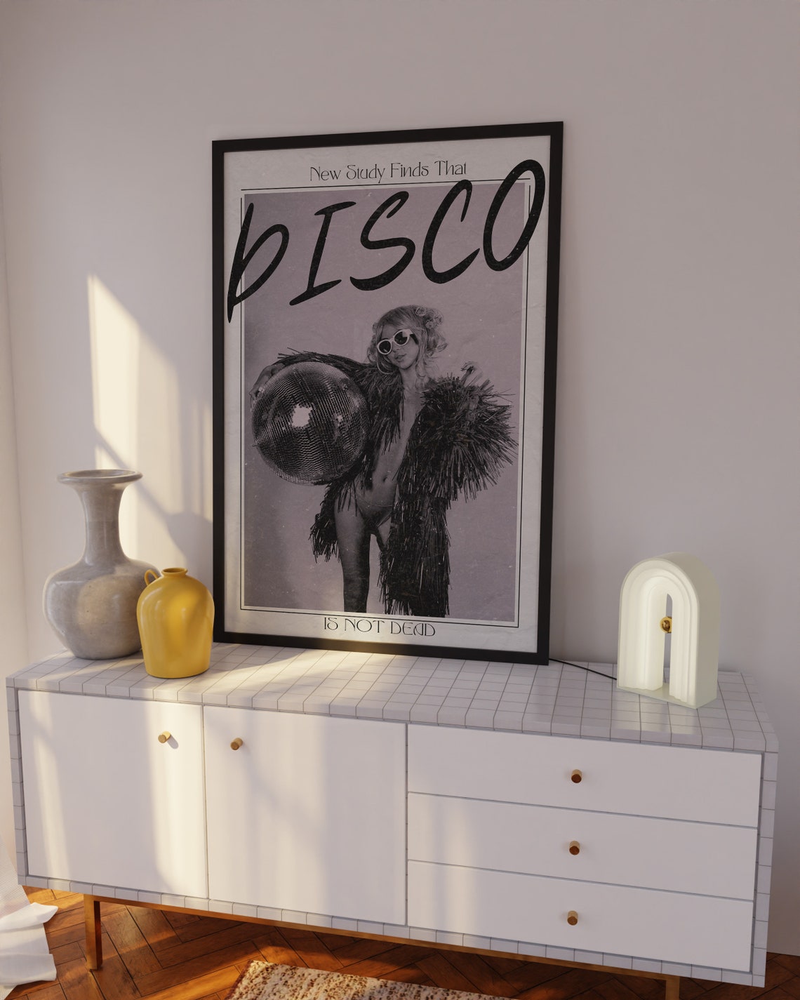 Disco Is Not Dead Vintage Newspaper Poster with Retro Disco Fashion - Image 2