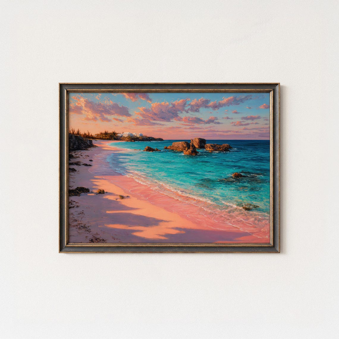 Bermuda Pink Sand Beach Print Tropical Seascape Wall Art