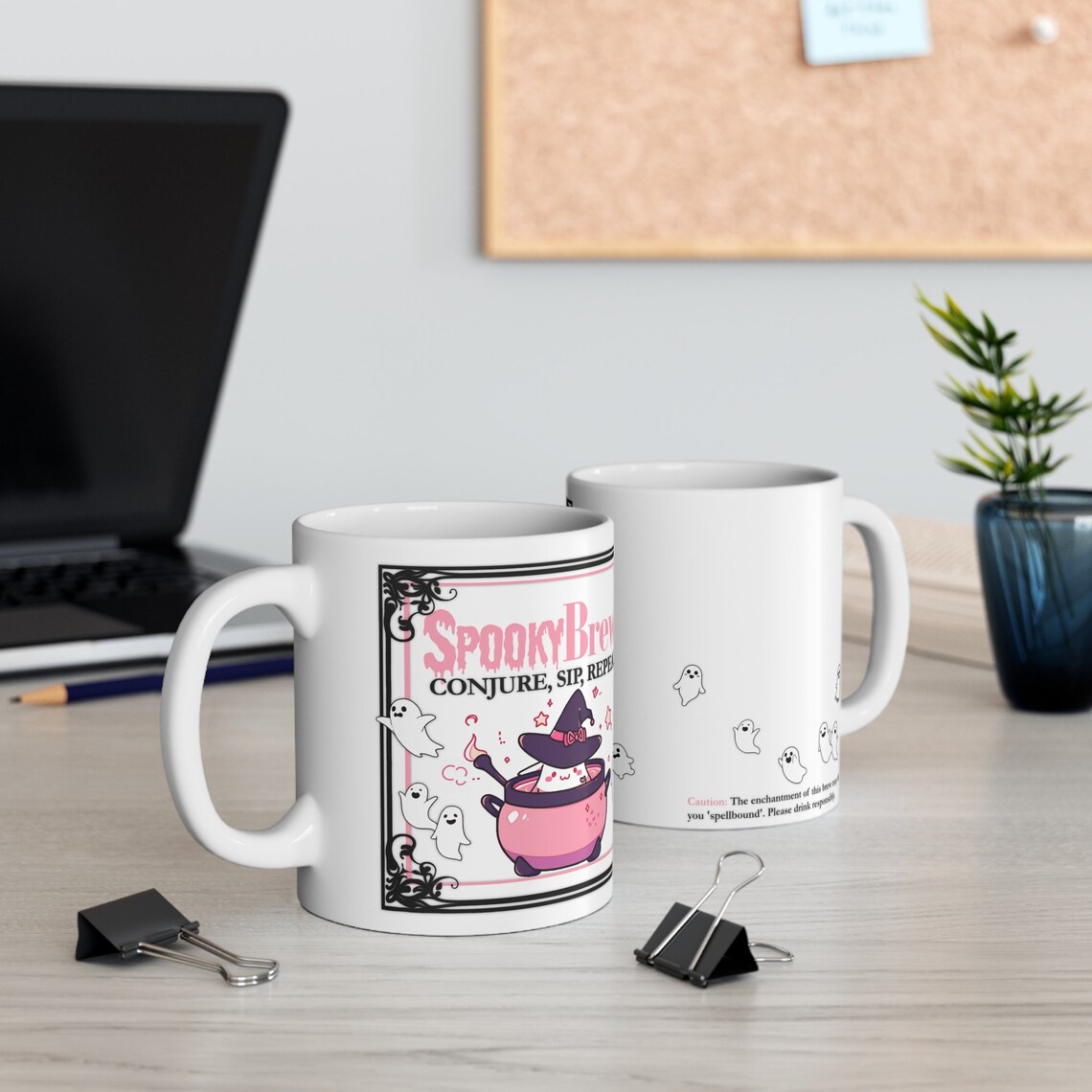 Witch Ghosts Halloween Mug, Hot Chocolate Or Coffee - Image 4