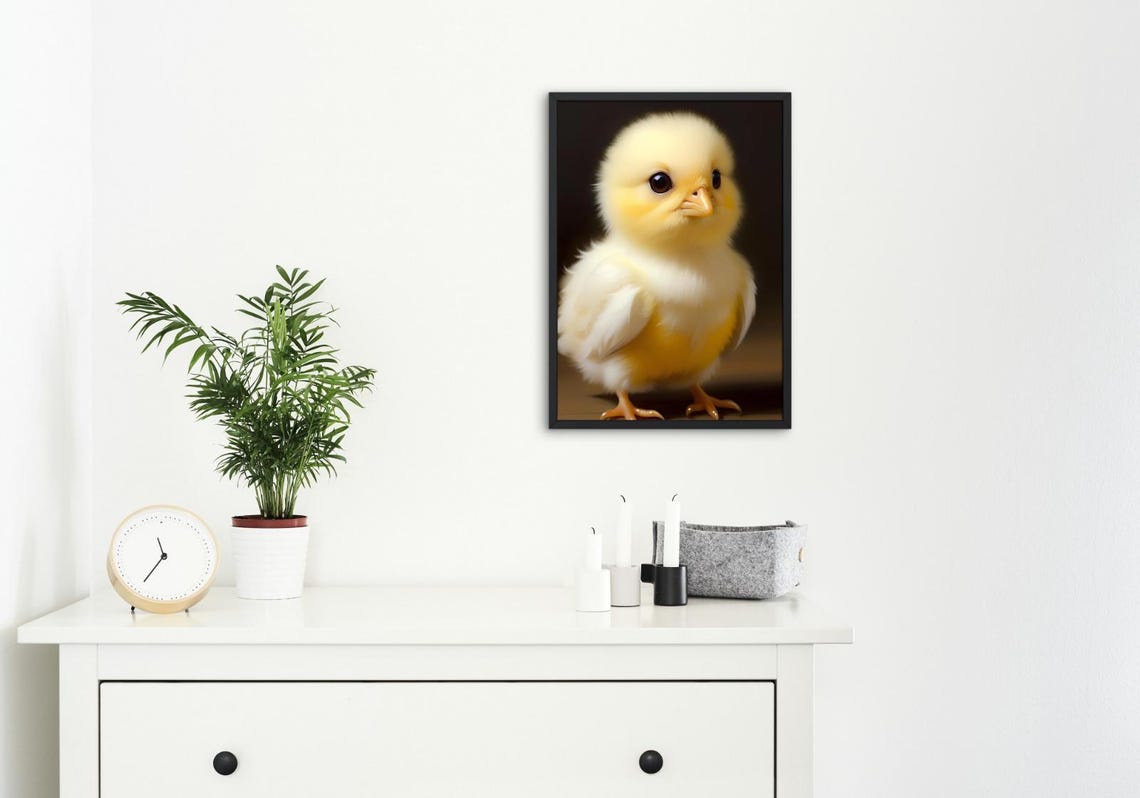 Baby Chick Wall Art Home Decor Cute Animal Painting Living Room Art - Image 4