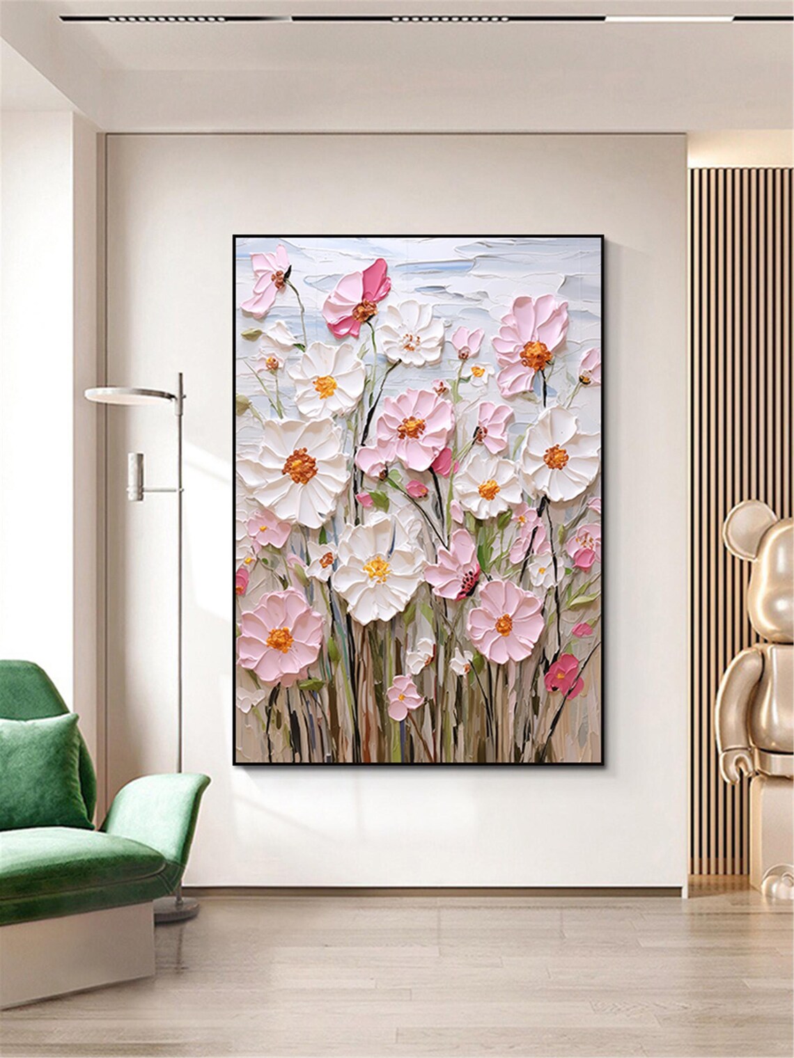 Pink Spring Floral Acrylic Art Print, Custom Home Decor - Image 2