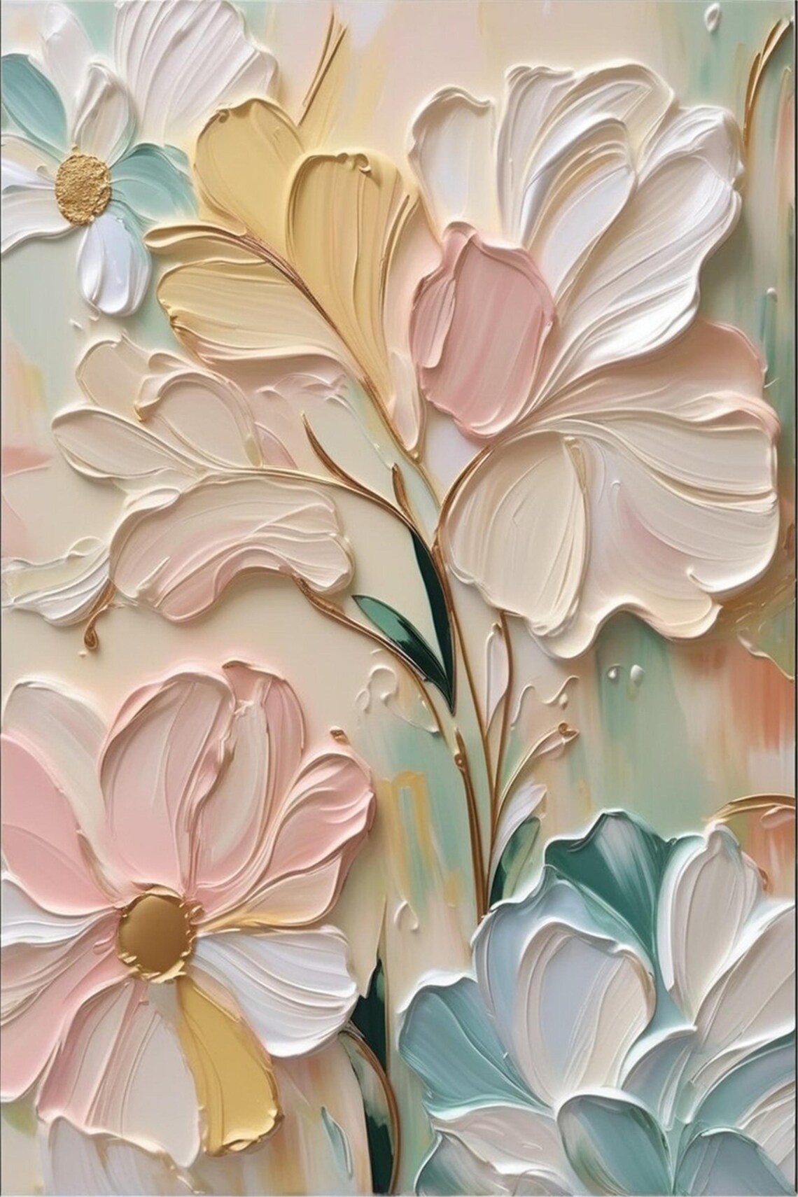 Abstract Pink Flower Living Room Wall Art Print - Image 5