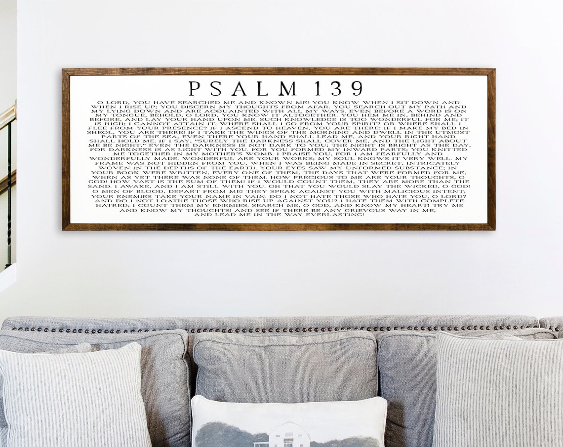 Psalm 139 Scripture Sign, Farmhouse Wall Art Print