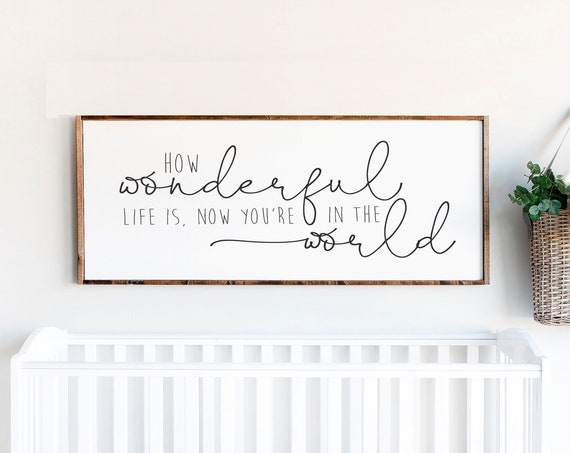 Wonderful Life Nursery Art Print, Romantic Decor