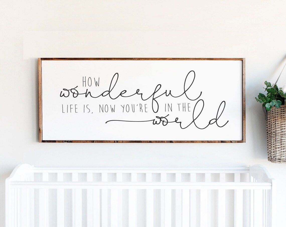 Wonderful Life Nursery Art Print, Romantic Decor