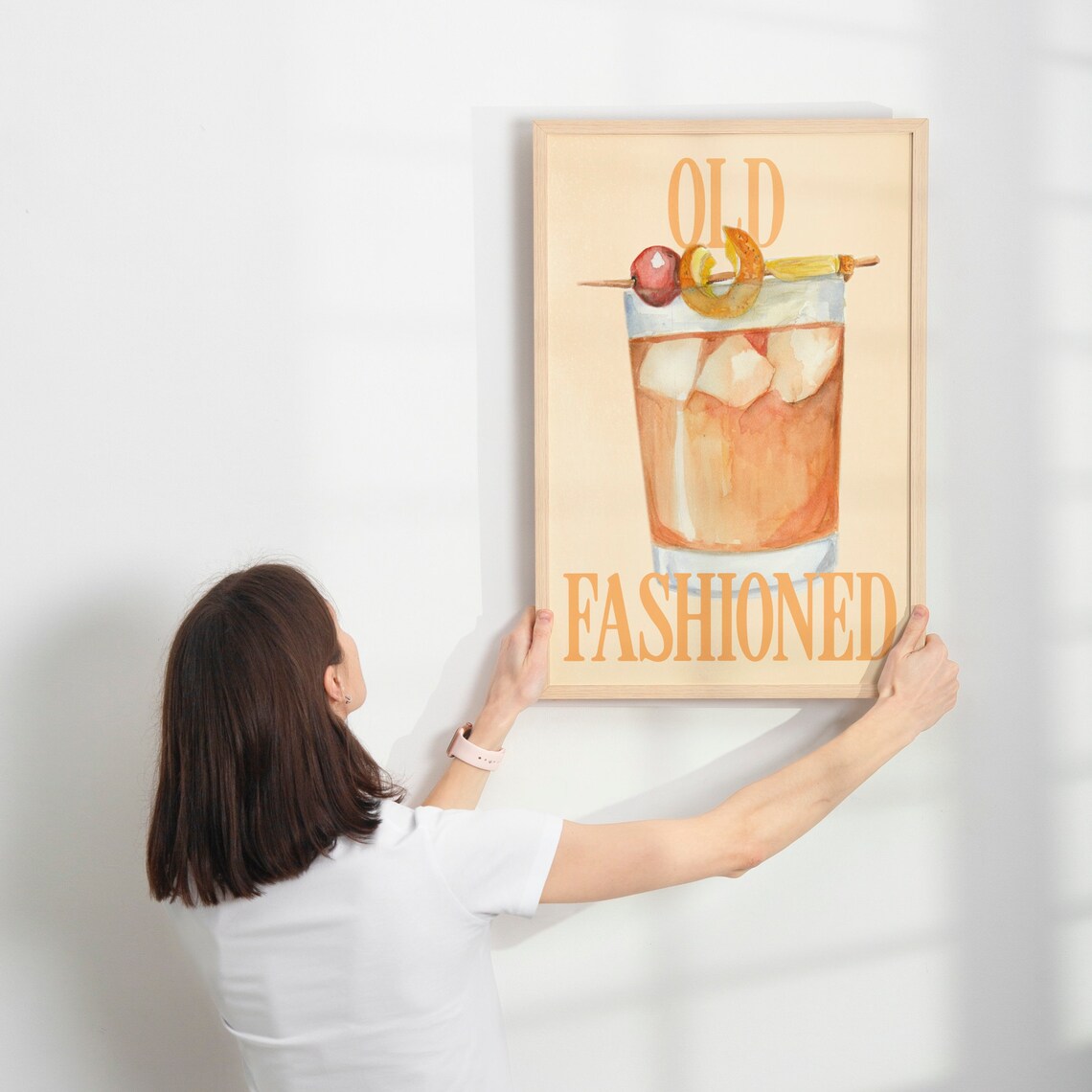 Old Fashioned Watercolor Cocktail Classic Whiskey Drink Poster - Image 2