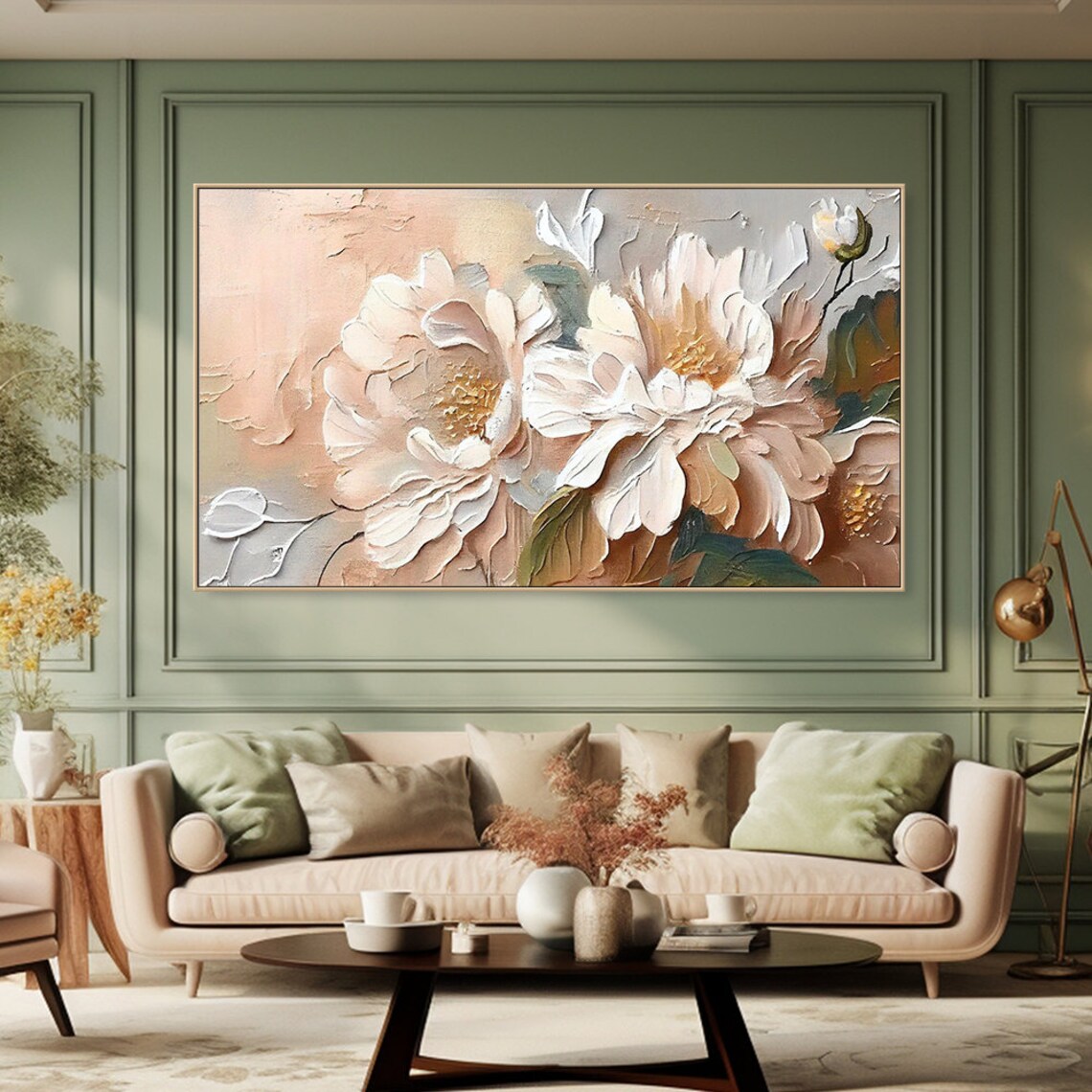 Abstract Flower Painting, Textured Soft Color Art Print - Image 2