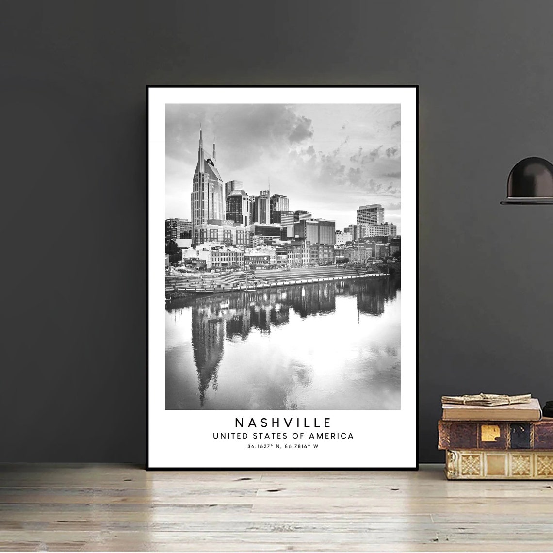 Nashville Travel Print Nashville Wall Art Black And White Nashville Poster Minimalist Nashville Wall Print Nashville Tennessee Gift Art - Image 2
