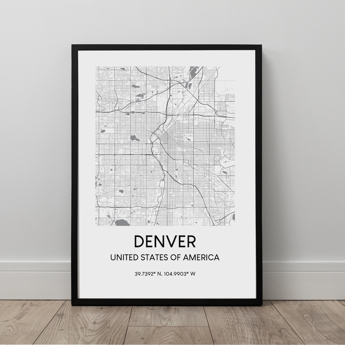 Denver Map Print, Minimalist Colorado Travel Poster