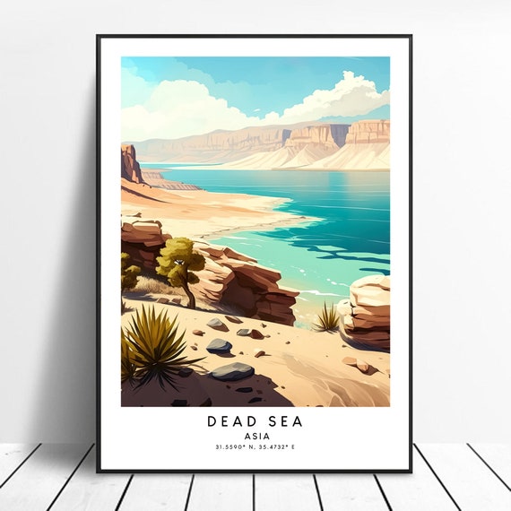 Dead Sea Print Colourful Poster Abstract Minimalist Wall Art