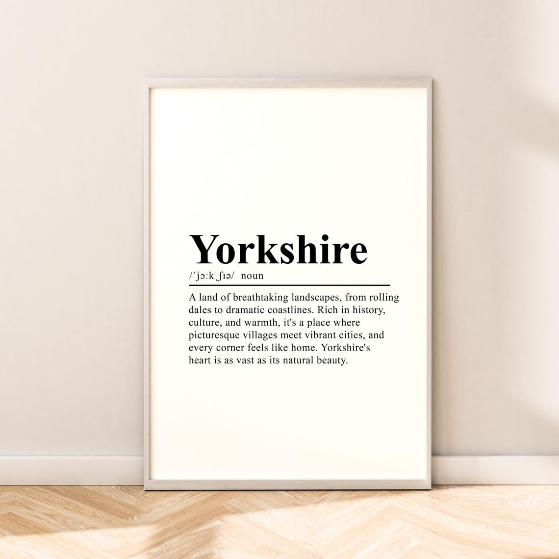 Yorkshire Minimalist Travel Poster, England Wall Art