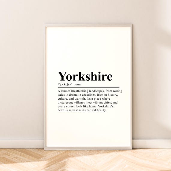 Yorkshire Minimalist Travel Poster, England Wall Art