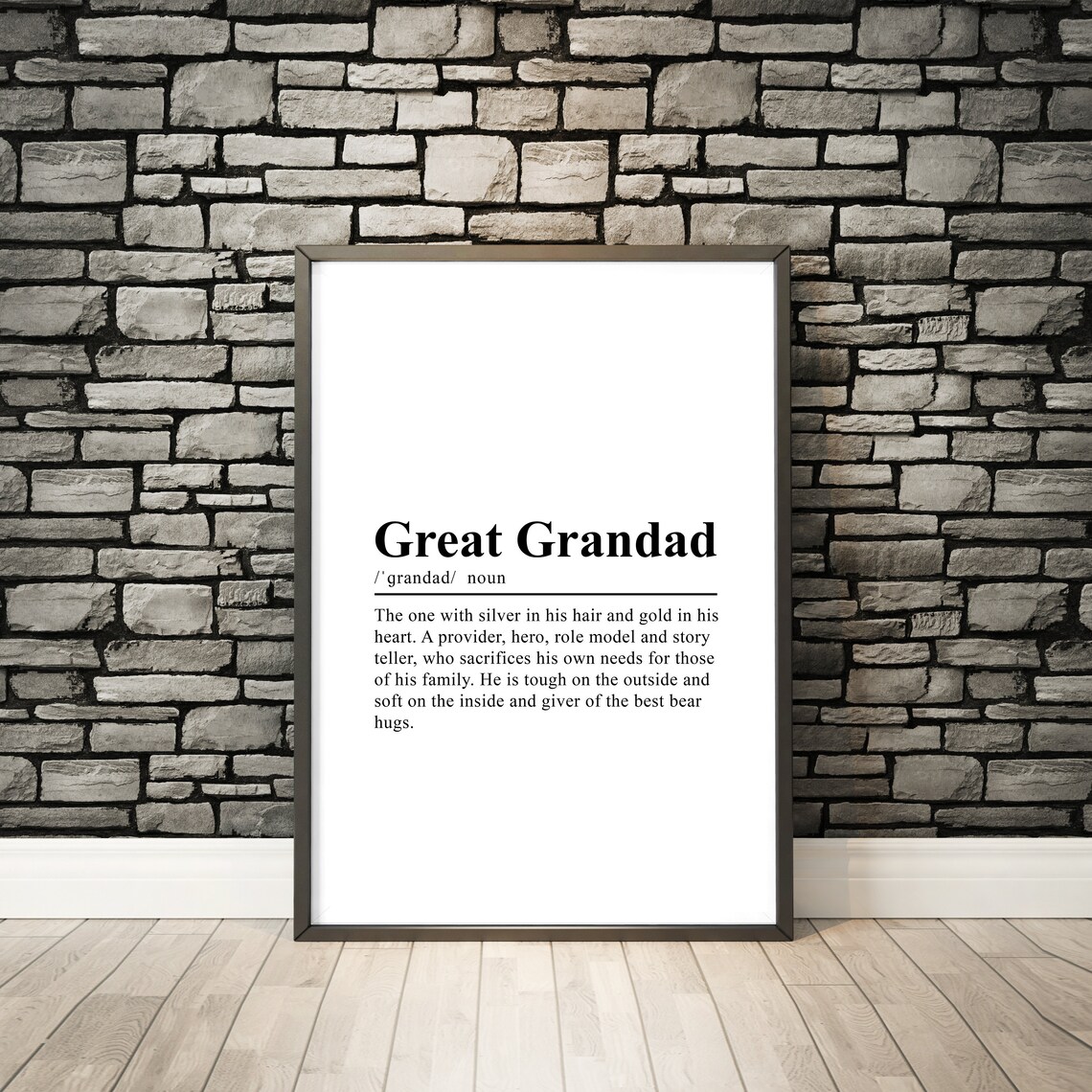Great Grandad Definition Art Print, Gift for Him