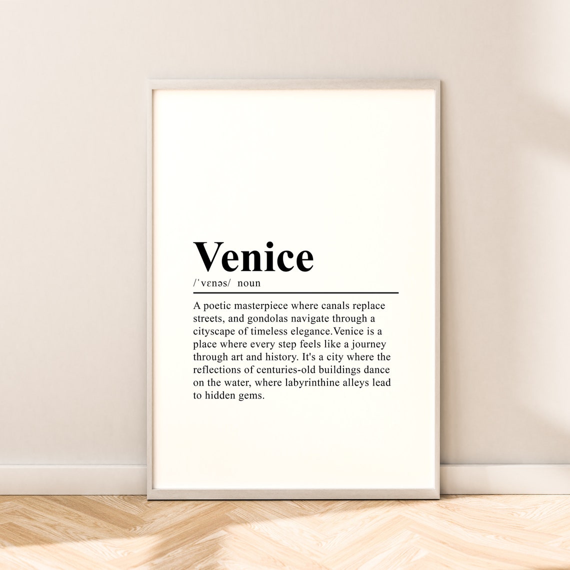 Venice Minimalist Travel Poster, Italy Wall Print