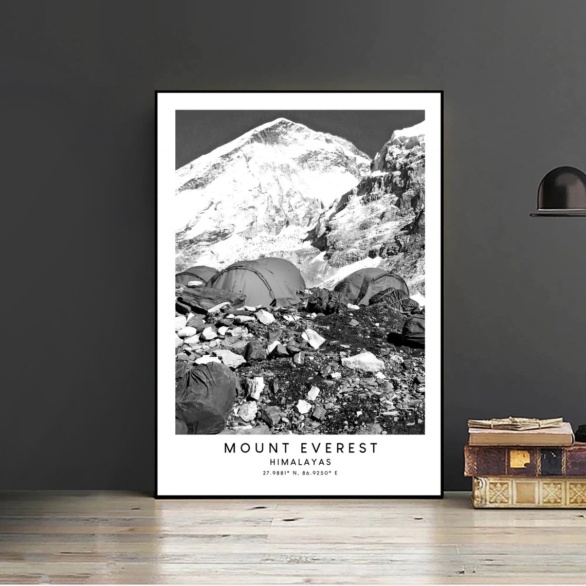 Everest Black And White Minimalist Travel Poster - Image 2