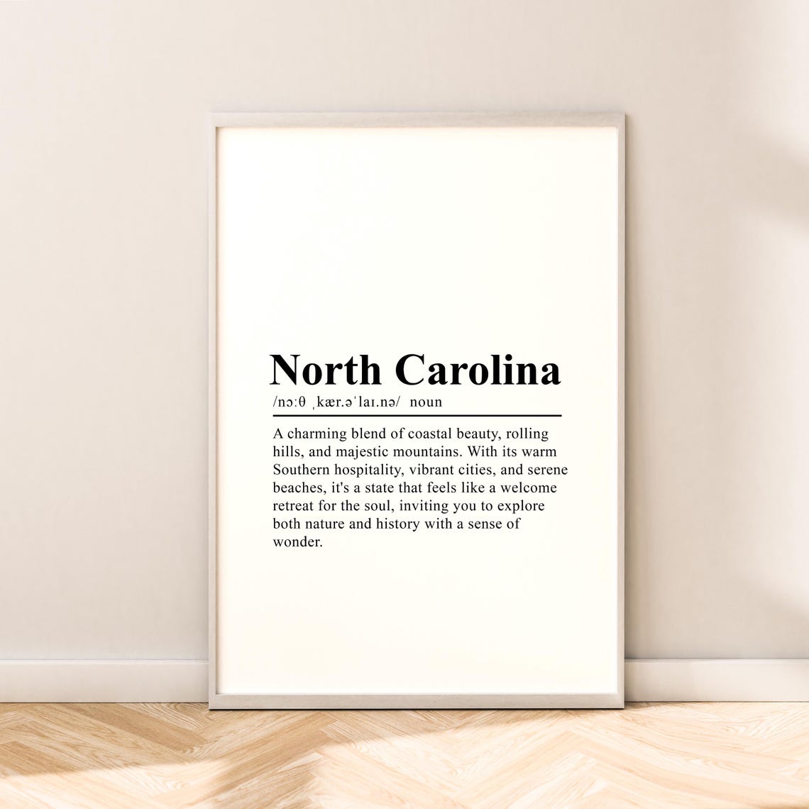 North Carolina Minimalist Travel Poster Print