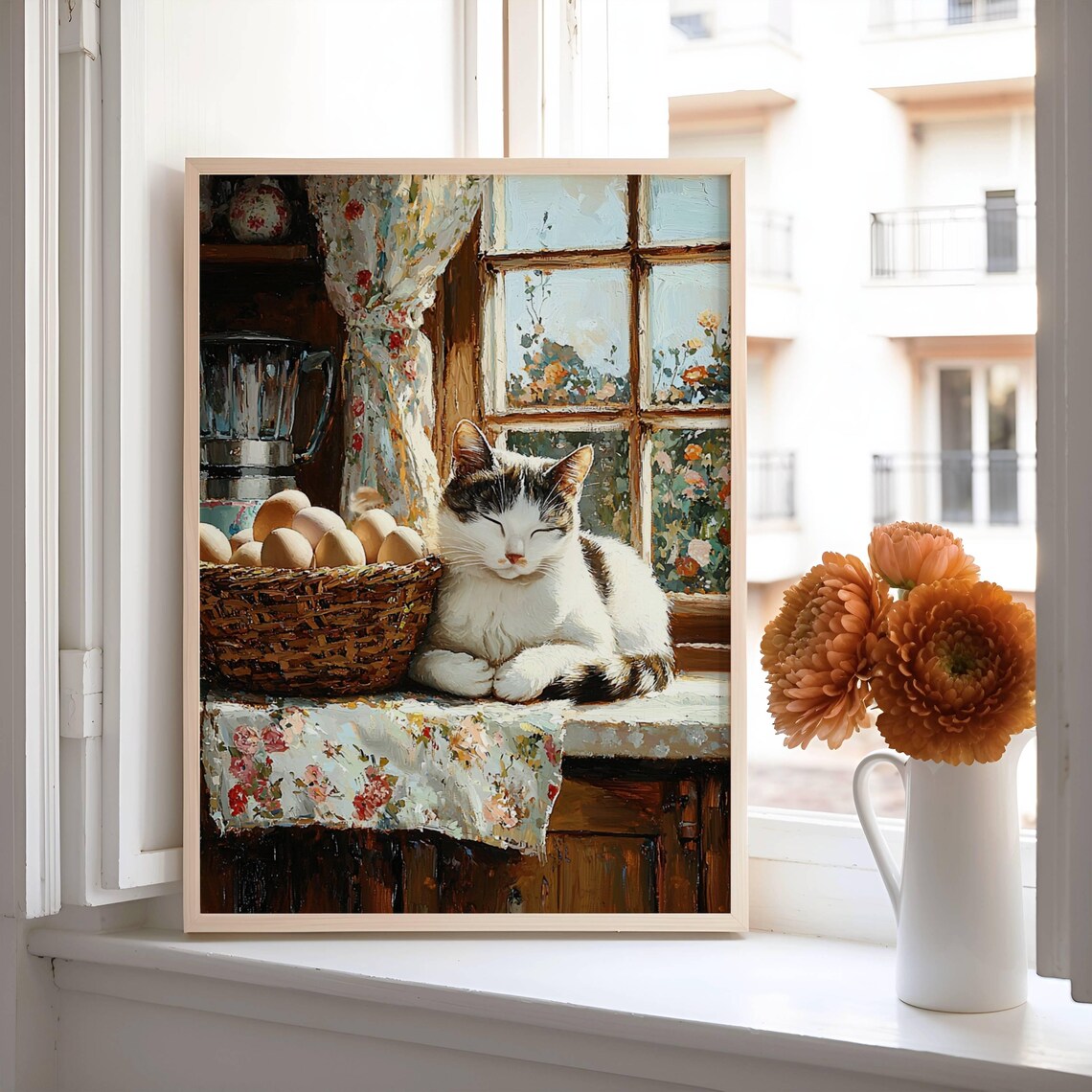Tabby Cat Farmhouse Kitchen Art Print, Rustic Decor - Image 7